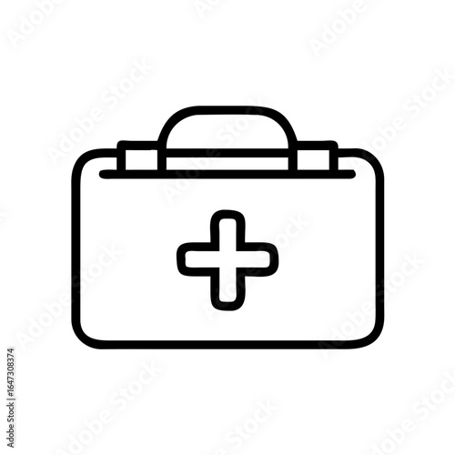 Medical kit, first aid box, simple icon.
