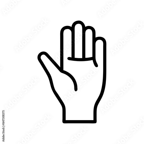 A raised hand, symbol of protest and unity.
