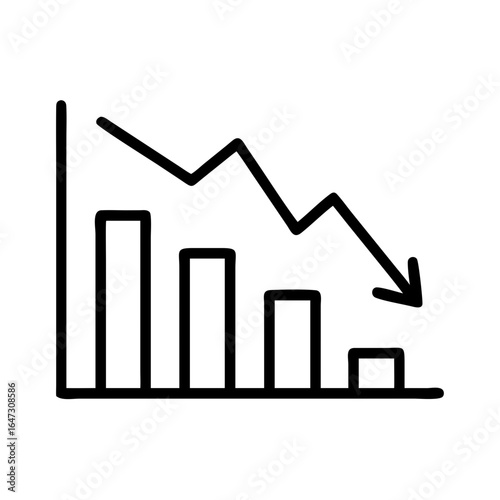 Declining graph line, falling bar chart. ??
