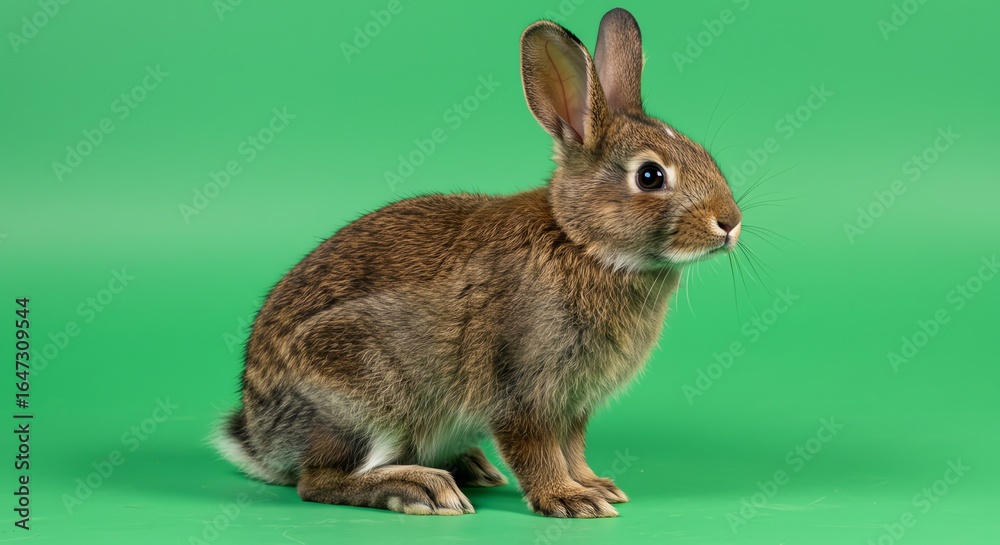Fototapeta premium Brown rabbit with transparent background