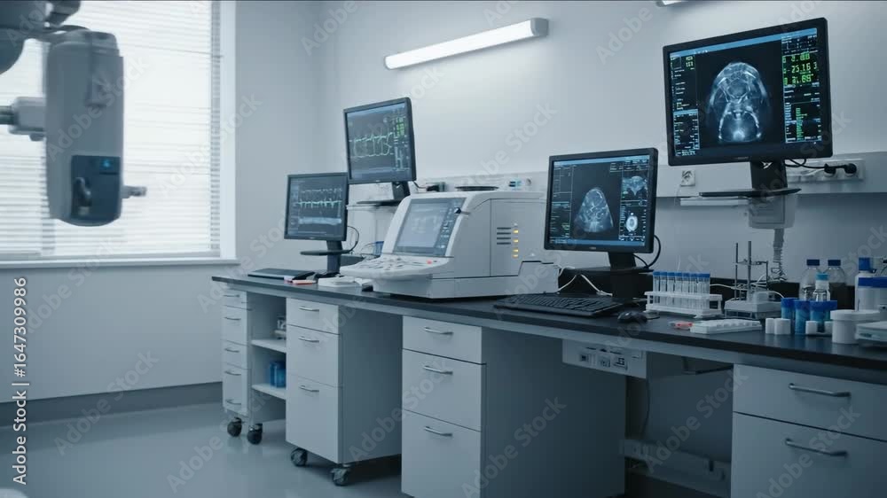 Modern Hospital Laboratory with Medical Equipment - A clean, modern ...