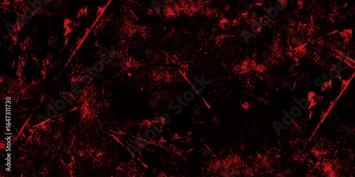 Scratched Grunge Urban Background Texture Vector .Dark grungy black textured of the red marble background. Worn surface. Grunge pattern of dust, dirt, scratches Dirty black and red grunge.