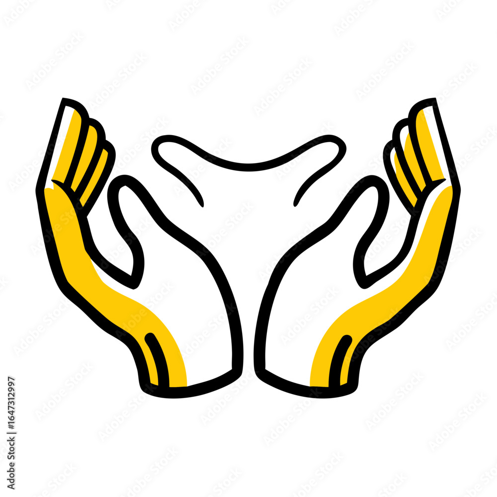 Obraz premium Open hands, a symbol of support and unity. 