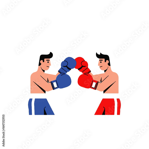Vector a boxer is sparring