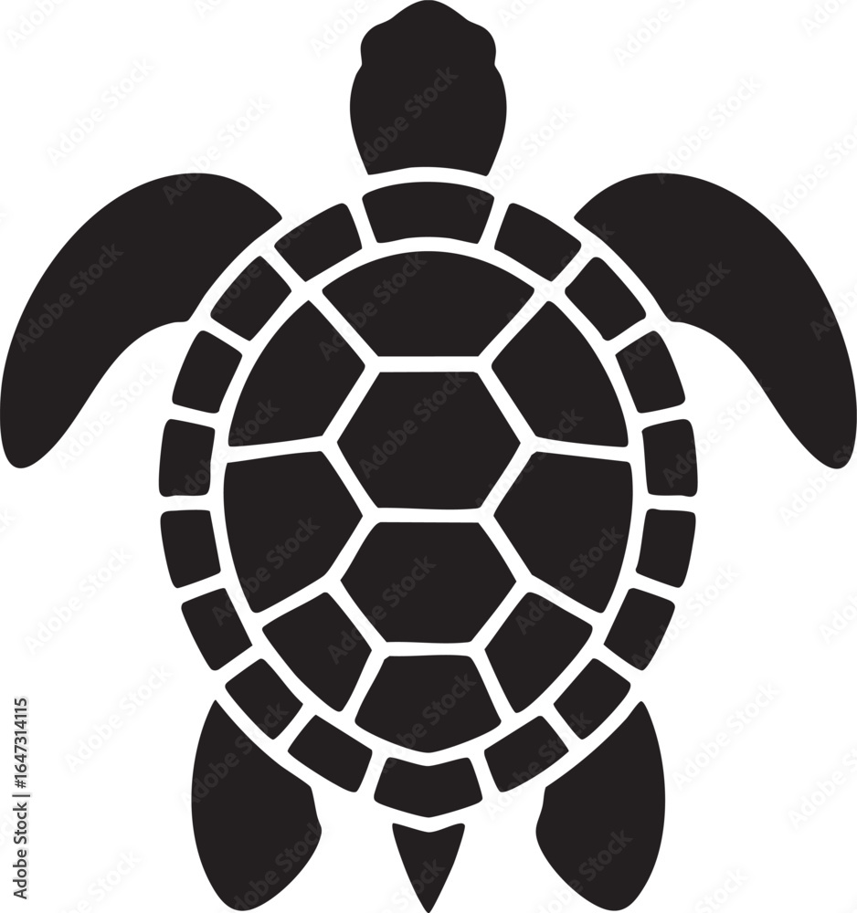 Fototapeta premium Detailed Turtle Vector Illustration with Intricate Shell Design