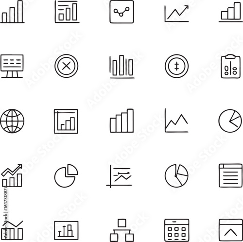 Data Analysis Chart Icons Set