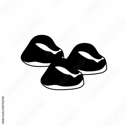 Rock symbol. Flat linear design. Rock icon. Isolated vector element.