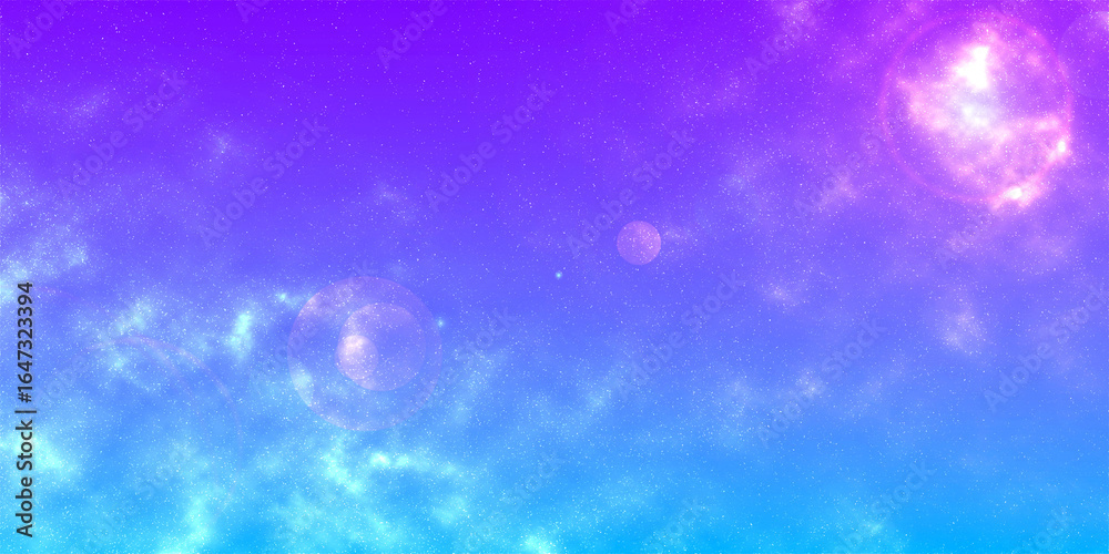 Obraz premium Illustration of a cosmic background with a smooth blue-to-violet gradient and tiny scattered stars. A minimal and atmospheric design perfect for sci-fi, digital, or night sky themes.