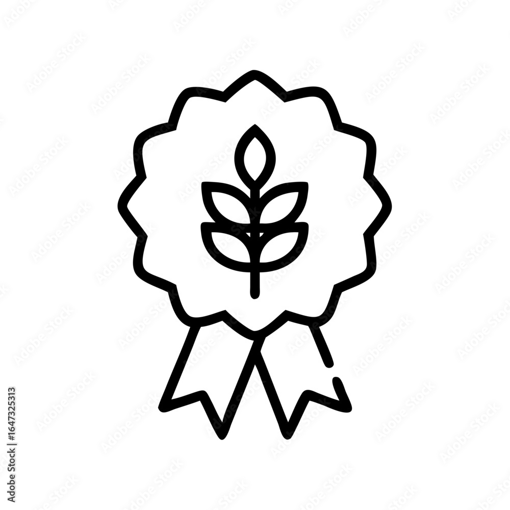 Fototapeta premium Award ribbon, wheat symbol, quality assurance. 