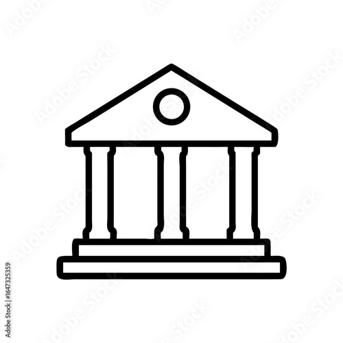 Simple outline of a classical government building.
