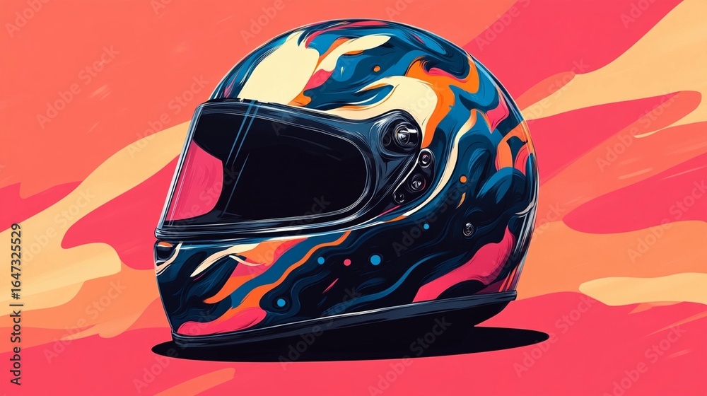 Fototapeta premium Abstract Racing Helmet Art