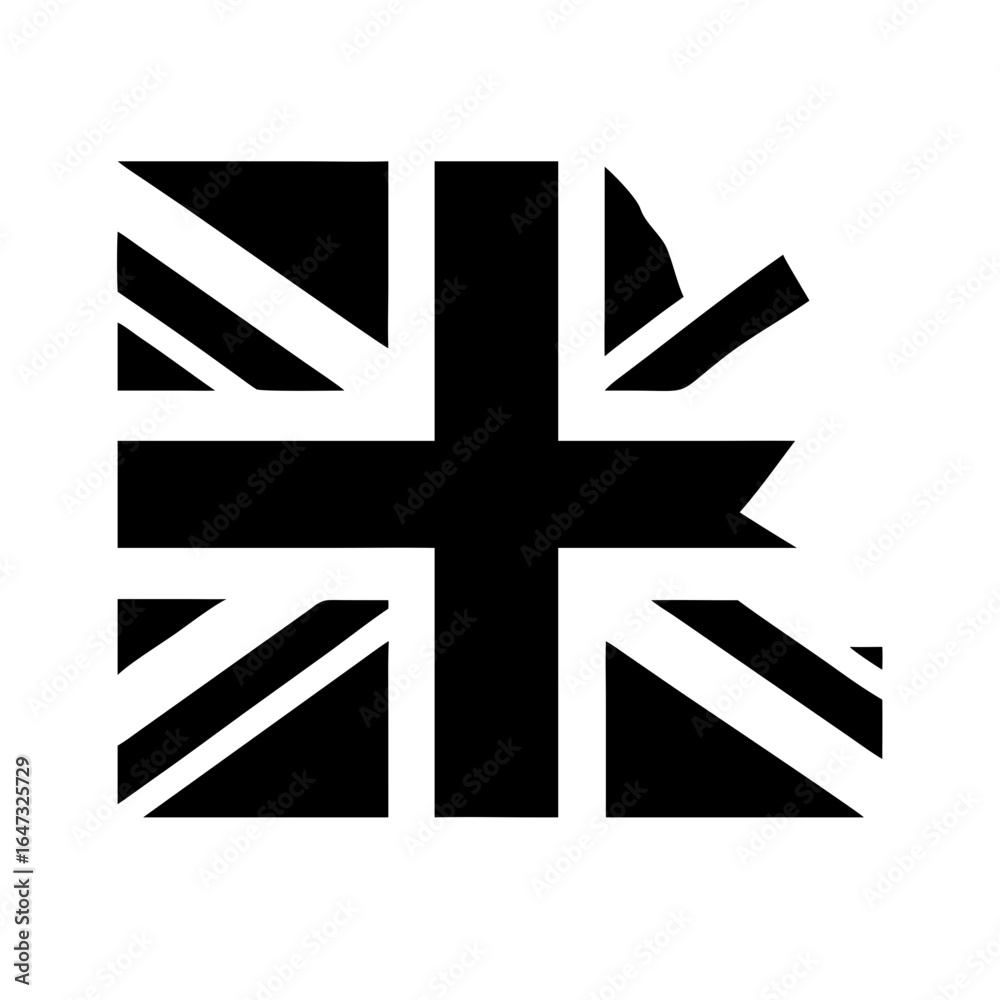Obraz premium Torn British flag, symbolizing national division or conflict. 