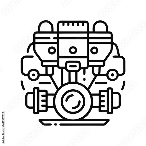 Engine Test Outline Vector