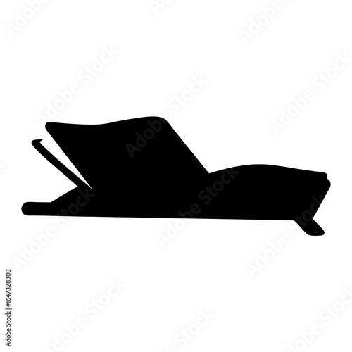 Black silhouette of a deck chair for relaxing in the sun