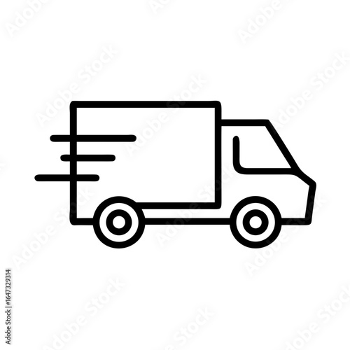 Fast delivery truck, moving cargo quickly.
