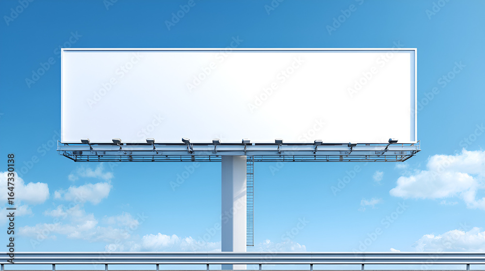 Obraz premium Billboard against blue sky supported by a post