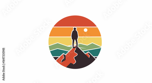 reaching the summit a retrostyled illustration of achievement perseverance and the journey to success