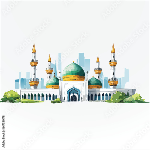 a sketch drawing for Madinah mosque