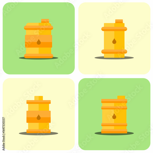 Colored oil barrel illustration. Oil barrel icon element symbol. Vector illustration. Stock vector.