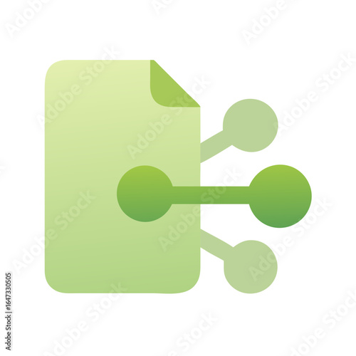 File sharing icon, connected data points.
