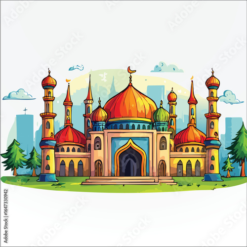 a sketch drawing for Madinah mosque