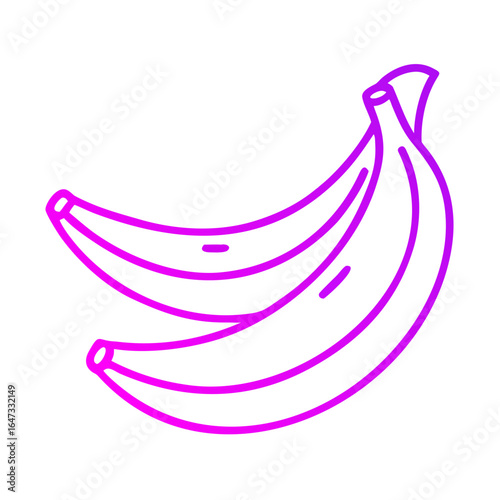 A vibrant, stylized bunch of bananas in purple hues, showcasing a tropical fruit arrangement.