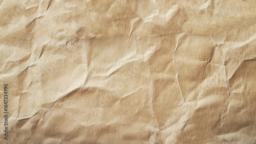 Craft crumpled paper, cardboard background. Brown kraft sheet texture, torn antique page, wallpaper or parchment abstract design, Horizontal rough carton, old material Realistic vector illustration
