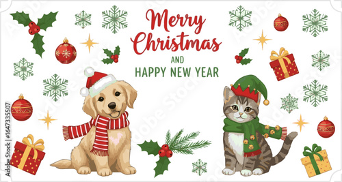 Create a kinds of deferent christmas, santa, snowman, tree, xmas, holiday, cartoon, set, vector, gift, illustration, winter, decoration,  vector art with white background.