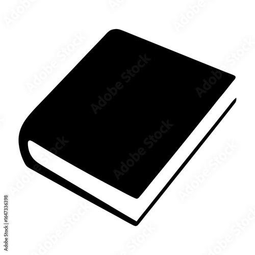 Black and White Illustration of a Hardcover Book Laying Flat