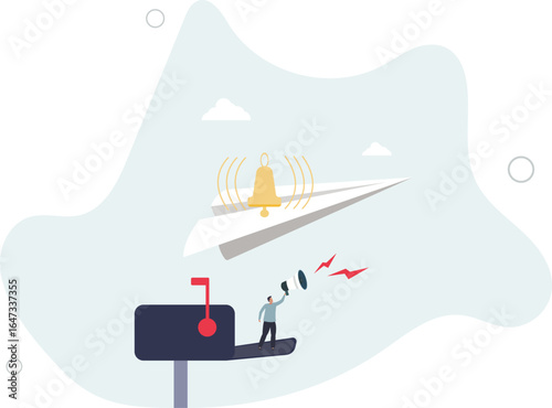 Email newsletter notification, marketing communication or subscription message alert,human life.