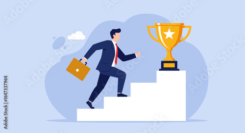 Business success journey: achieving goals with determination and strategy