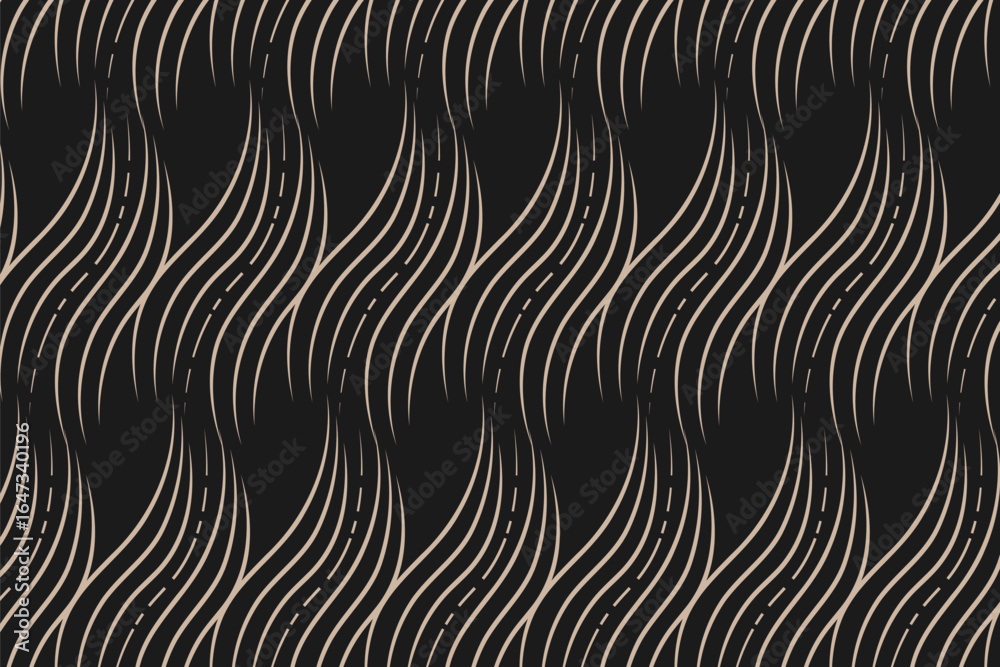 Obraz premium Soft Wavy Luxury Linear Seamless Pattern