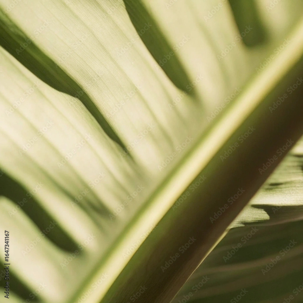 Obraz premium Soft Sunlit Banana Leaf Close-Up