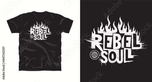 rebel soul typography text t-shirt design vector file, motivational tshirt design, inspritional t-shirt desgin print