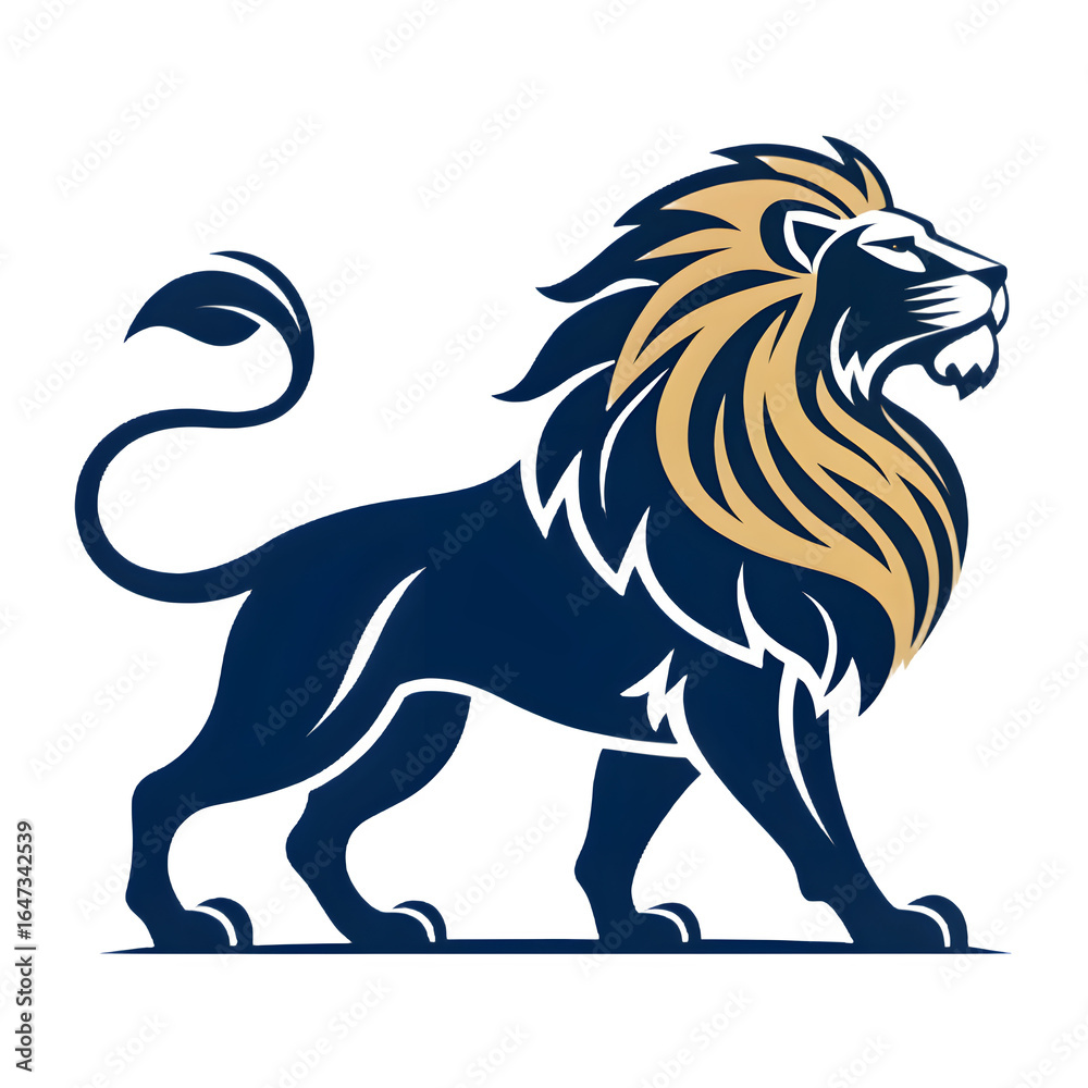 Fototapeta premium vector illustration of a cartoon lion
