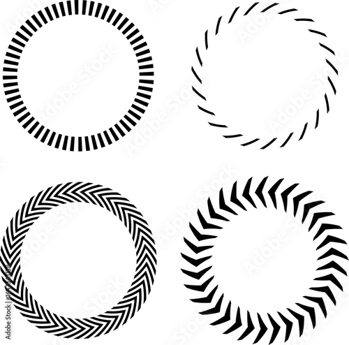 concentrated circles  black and white, halftone, vector