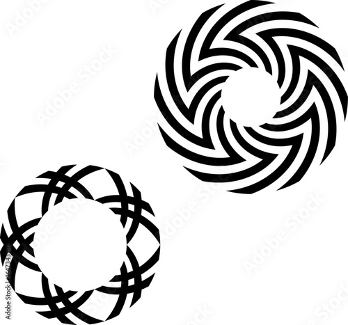 concentrated circles  black and white, halftone, vector