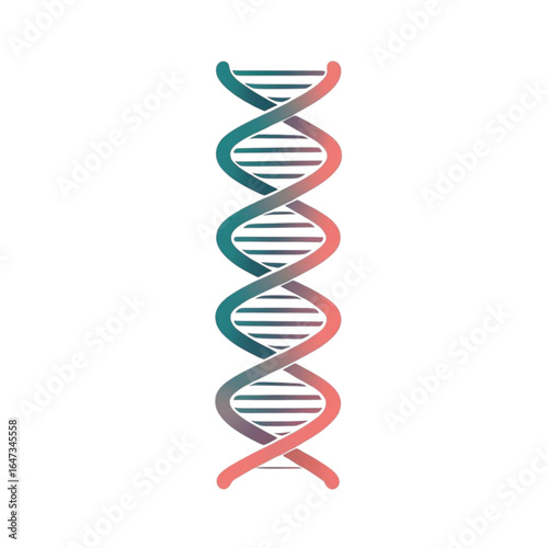 A vibrant gradient colored double helix dna strand symbolizing life science and genetic research