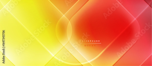 Bright gradient background. Yellow transitions to orange, then red. Lines create dynamic, modern visual effect. Minimalist design.