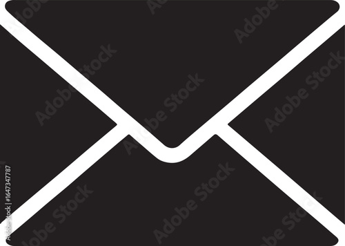 Silhouette vector of envelope icon, symbolizing mail, messaging, communication, and digital correspondence.