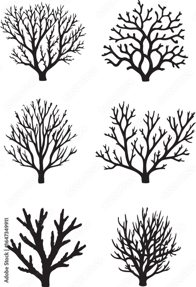 Obraz premium Silhouette Trees Collection for Design Projects