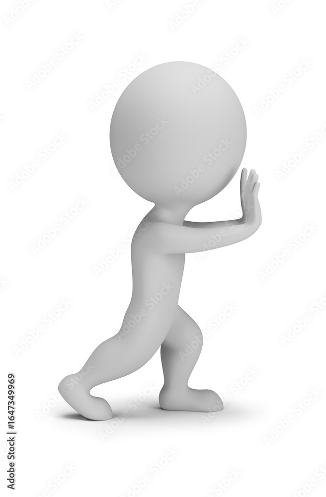 3d small people - pushing pose 3d small people - pushing pose