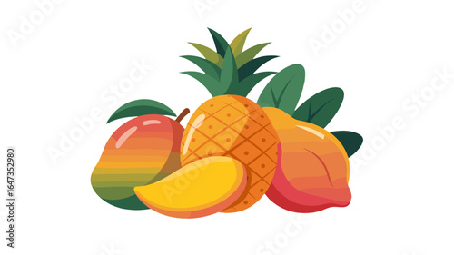 A colorful assortment of tropical fruit, freshly picked and ready to enjoy.