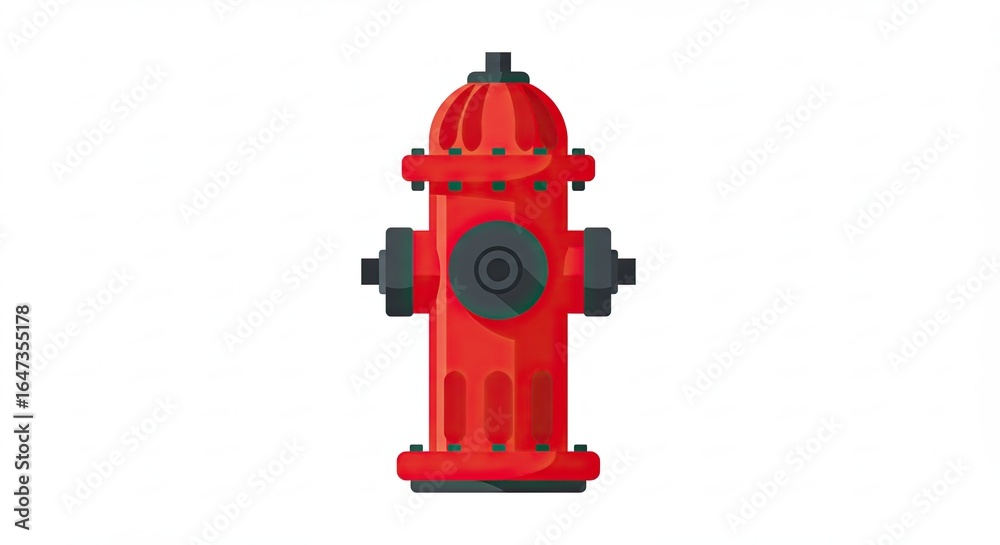 Fototapeta premium Bright Red Fire Hydrant on White Background for Safety Awareness