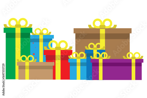 Suprise gift in drawing flat concept in the vectore with a cute concept illustration in vector .
