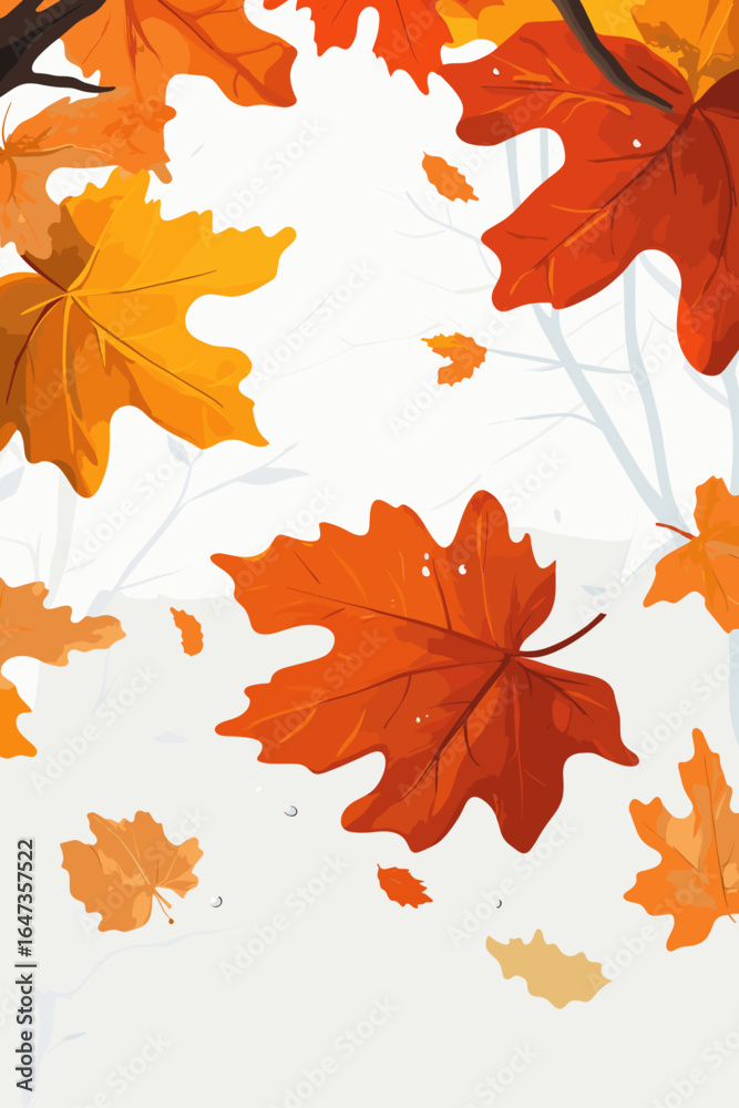 Fototapeta premium Autumn Leaves on White Background