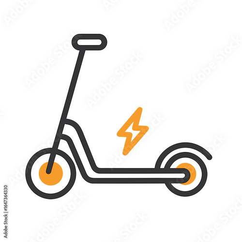 Electric scooter icon with lightning symbol in modern style Urban Mobility Scooter