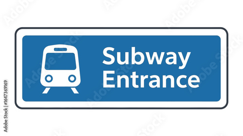 Subway Entrance Sign Guiding Passengers to Underground Transportation