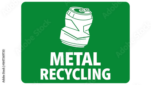 Metal Recycling Bin Sign Encourage Eco-Friendly Practices and Waste Reduction for Environmental Sustainability