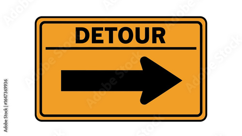 Detour Ahead A Sign Directing Traffic to an Alternate Route for Navigation and Safety